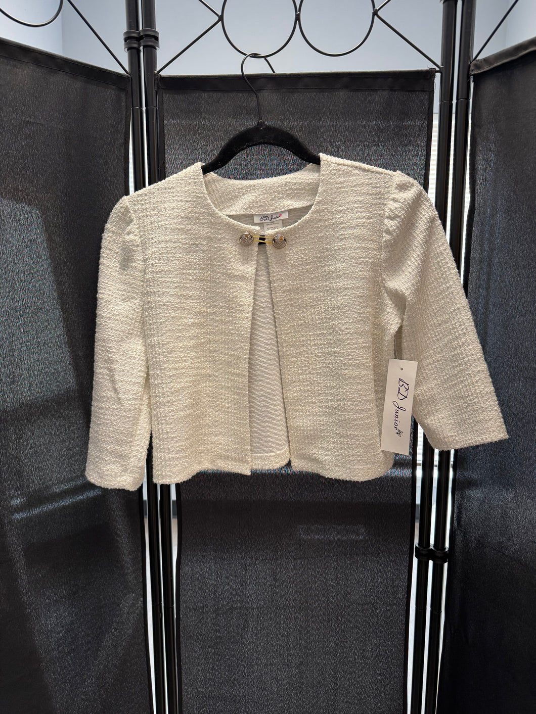 By Debra/BD Junior Ivory Boucle Jacket-Size 1