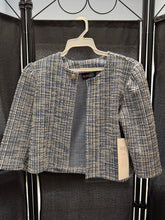 Load image into Gallery viewer, By Debra Girls Navy/Ivory Tweed Jacket-Size Large