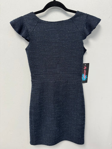 By Debra Girls Navy Flutter Sleeve Dress-Size Large
