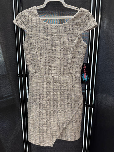 By Debra Girls Black/Ivory Tweed Envelope Dress-Size Large