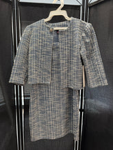 Load image into Gallery viewer, By Debra Girls Navy/Ivory Tweed Dress-Size Large