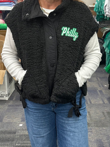 Birds Black Sherpa Vest