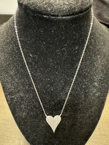 Large Heart Necklace-Silver