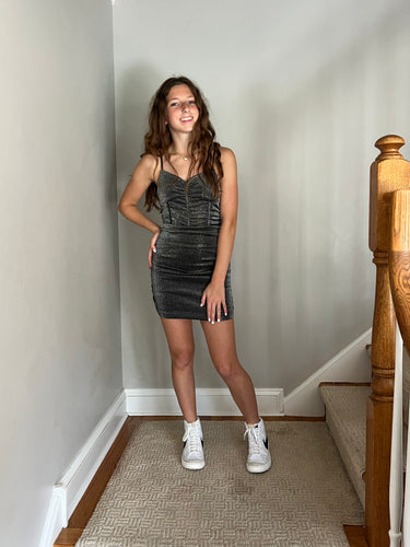 Tween Lola Mesh Dress-Black