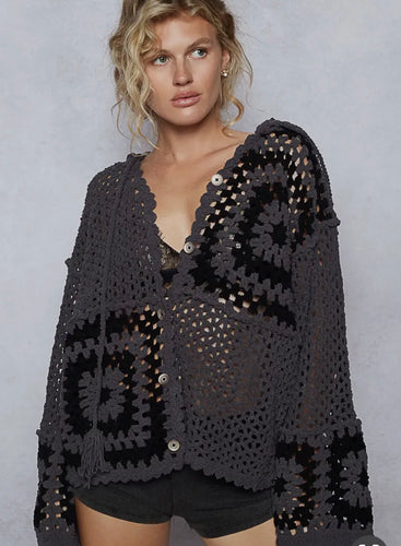 Hand Knit Square Cardi