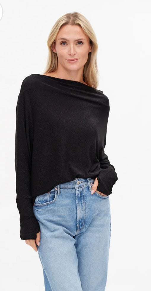 Metallic Anywhere Top Black