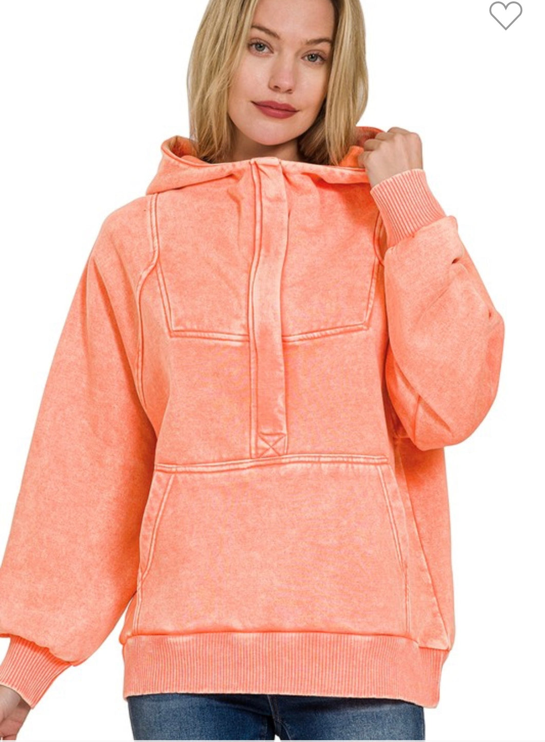 Coral Mineral Wash Sweatshirt