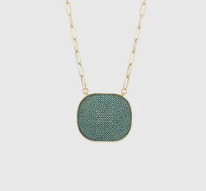 Pave Statement Necklace Turquoise