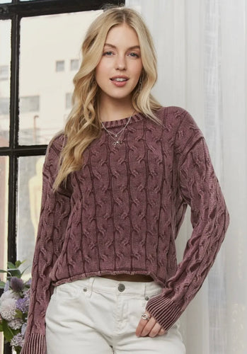 Plum Mineral Wash Sweater