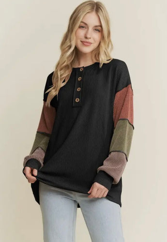 Fall Color Block Top