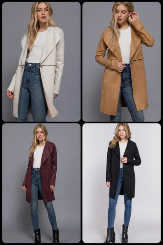 Faux Suede Jacket- 4 Colors