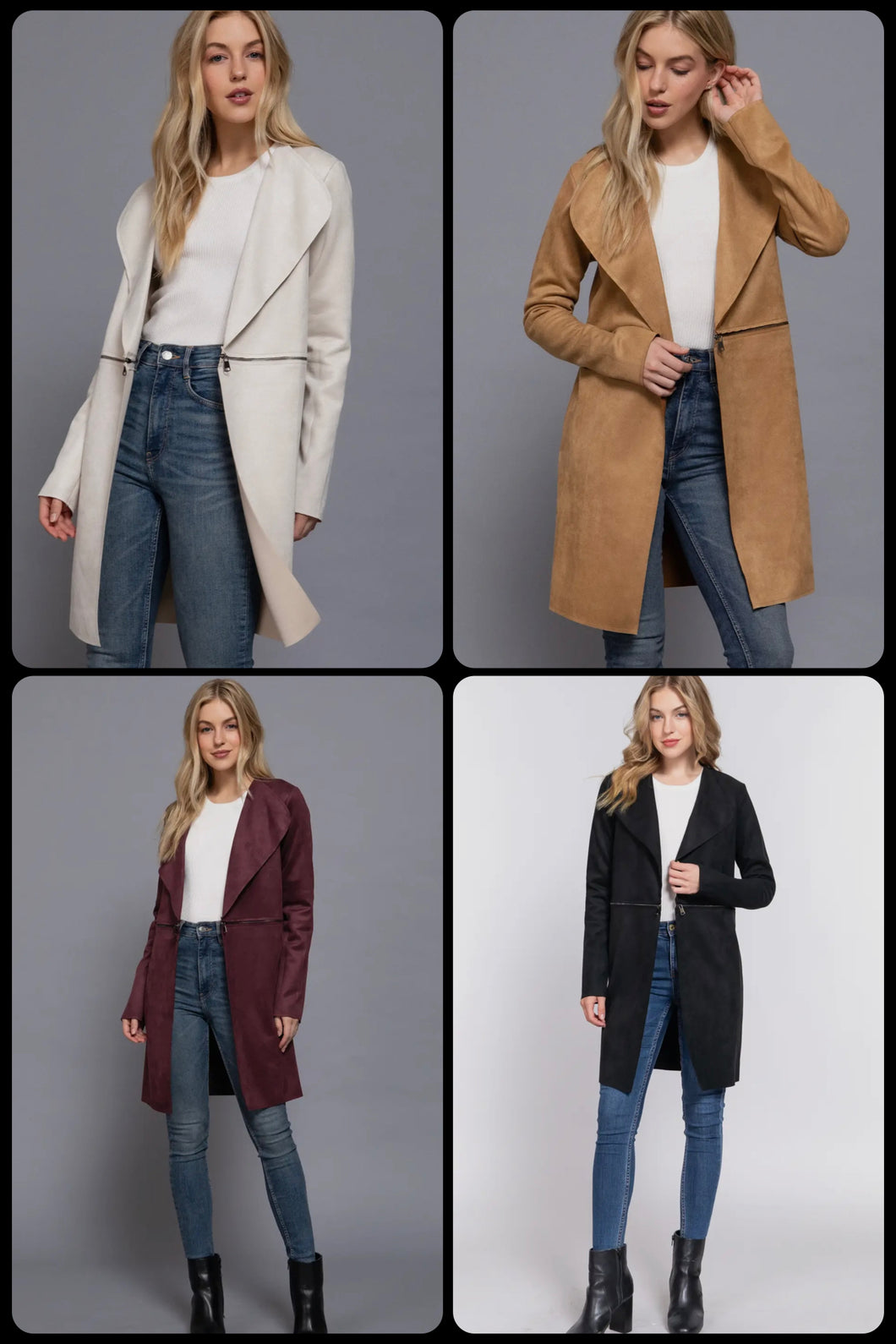 Faux Suede Jacket- 4 Colors