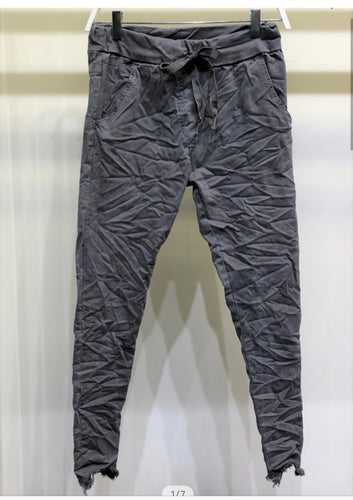 Grey Crinkle Pant
