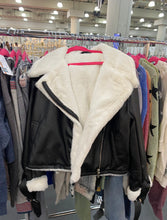 Load image into Gallery viewer, Faux Leather Fur Lined Moto Jacket