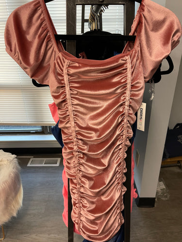 Cheryl Crushed Velvet Dress Pink