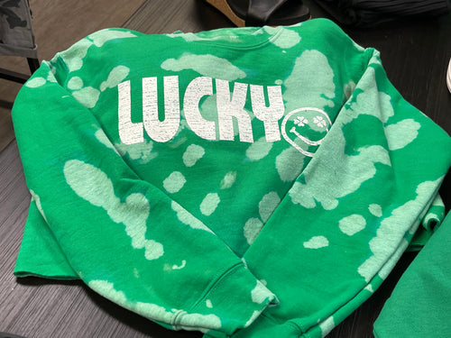 Lucky Bleached Crew Cropped Sweatshirt