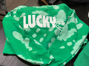 Lucky Bleached Crew Cropped Sweatshirt