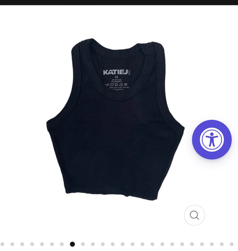 Katie J Jr. Black Livi Ribbed Tank